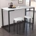 Conjunto Mesa de Cozinha Prattica Industrial 120cm com 2 Banquetas F02 Branco - Mpozenato