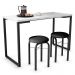 Conjunto Mesa de Cozinha Prattica Industrial 120cm com 2 Banquetas F02 Branco/Preto - Mpozenato