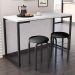 Conjunto Mesa de Cozinha Prattica Industrial 120cm com 2 Banquetas F02 Branco/Preto - Mpozenato