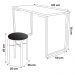 Conjunto Mesa de Cozinha Prattica Industrial 120cm com 2 Banquetas F02 Branco/Preto - Mpozenato