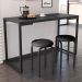 Conjunto Mesa de Cozinha Prattica Industrial 120cm com 2 Banquetas F02 Preto - Mpozenato