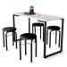 Conjunto Mesa de Cozinha Prattica Industrial 120cm com 4 Banquetas F02 Branco/Preto - Mpozenato