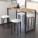 Conjunto Mesa de Cozinha Prattica Industrial 120cm com 4 Banquetas F02 Nature/Branco - Mpozenato