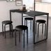 Conjunto Mesa de Cozinha Prattica Industrial 120cm com 4 Banquetas F02 Preto - Mpozenato