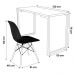 Conjunto Mesa de Cozinha Prattica Industrial 120cm e 2 Cadeiras Eames F02 Branco/Preto - Mpozenato