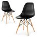 Conjunto Mesa de Cozinha Prattica Industrial 120cm e 2 Cadeiras Eames F02 Nature/Preto - Mpozenato