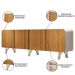 Conjunto Sala de Estar com Cristaleira Agnes H01 Off White/Cinamomo - Mpozenato