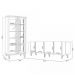Conjunto Sala de Estar com Cristaleira Agnes H01 Off White/Cinamomo - Mpozenato