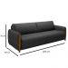 Conjunto Sofá 3 Lugares 223cm e Poltrona 98cm Amaranto M22 PU Preto - Mpozenato