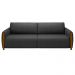 Conjunto Sofá 3 Lugares 223cm e Poltrona 98cm Amaranto M22 PU Preto - Mpozenato