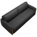 Conjunto Sofá 3 Lugares 223cm e Poltrona 98cm Amaranto M22 PU Preto - Mpozenato