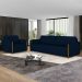 Conjunto Sofá 3 Lugares 223cm e Poltrona 98cm Amaranto M22 Veludo Azul Marinho - Mpozenato