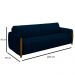 Conjunto Sofá 3 Lugares 223cm e Poltrona 98cm Amaranto M22 Veludo Azul Marinho - Mpozenato