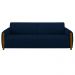 Conjunto Sofá 3 Lugares 223cm e Poltrona 98cm Amaranto M22 Veludo Azul Marinho - Mpozenato