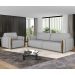 Conjunto Sofá 3 Lugares 223cm e Poltrona 98cm Amaranto M22 Veludo Cinza - Mpozenato