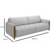Conjunto Sofá 3 Lugares 223cm e Poltrona 98cm Amaranto M22 Veludo Cinza - Mpozenato