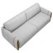 Conjunto Sofá 3 Lugares 223cm e Poltrona 98cm Amaranto M22 Veludo Cinza - Mpozenato