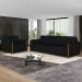 Conjunto Sofá 3 Lugares 223cm e Poltrona 98cm Amaranto M22 Veludo Preto - Mpozenato