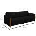 Conjunto Sofá 3 Lugares 223cm e Poltrona 98cm Amaranto M22 Veludo Preto - Mpozenato