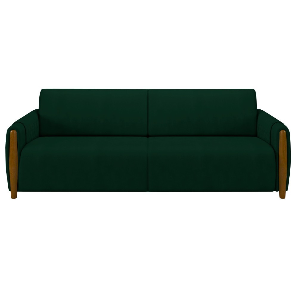 Conjunto Sofá 3 Lugares 223cm e Poltrona 98cm Amaranto M22 Veludo Verde - Mpozenato