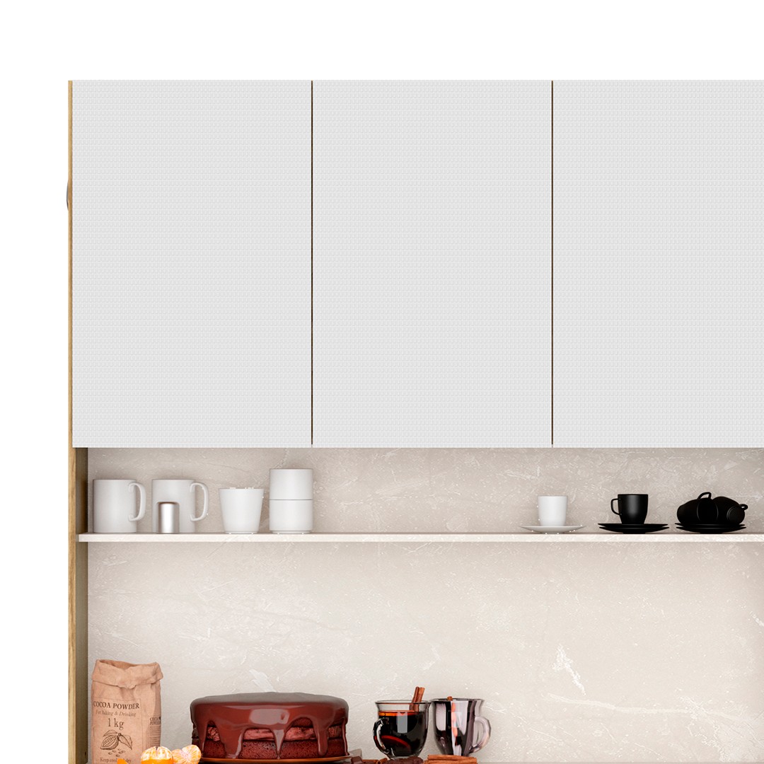 Cozinha Compacta 8 Portas 161cm Soul K02 Freijó/Ártico - Mpozenato