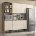 Cozinha Compacta Balcão Com Tampo 120cm Laura Plus Soft/Freijó Z06 - Mpozenato