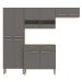 Cozinha Compacta Com Balcão 221cm Vivian Plus Freijó/Gris Z06 - Mpozenato