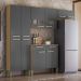 Cozinha Compacta Com Balcão 221cm Vivian Plus Freijó/Gris Z06 - Mpozenato