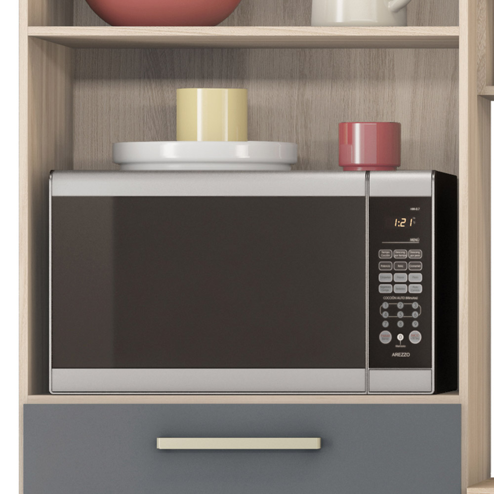 Cozinha Modulada Compacta 3 Peças Dama D02 Avena/Grafito - Mpozenato