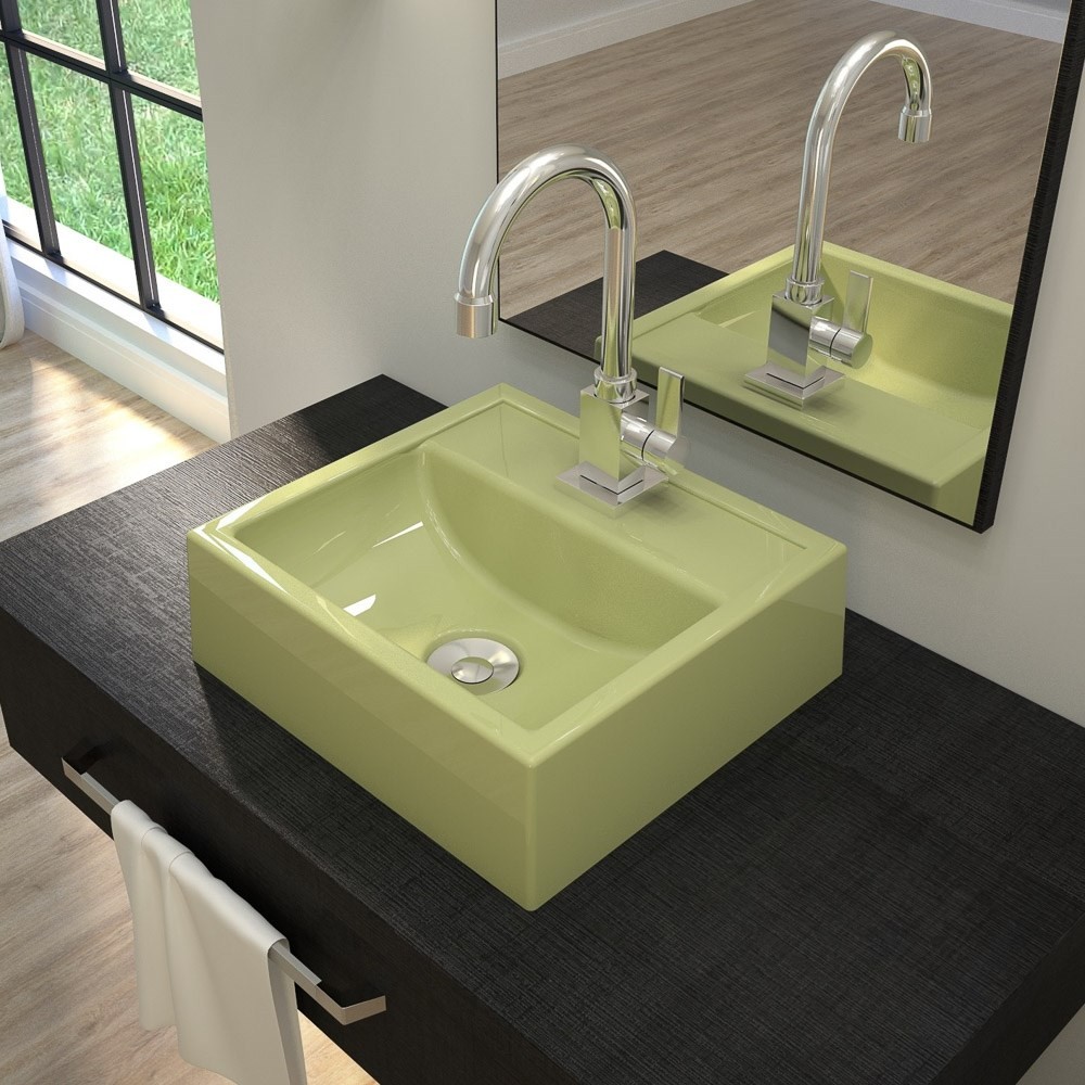 Cuba Pia De Apoio Para Banheiro Quadrada Kuad 32 C08 Verde Acqua - Mpozenato