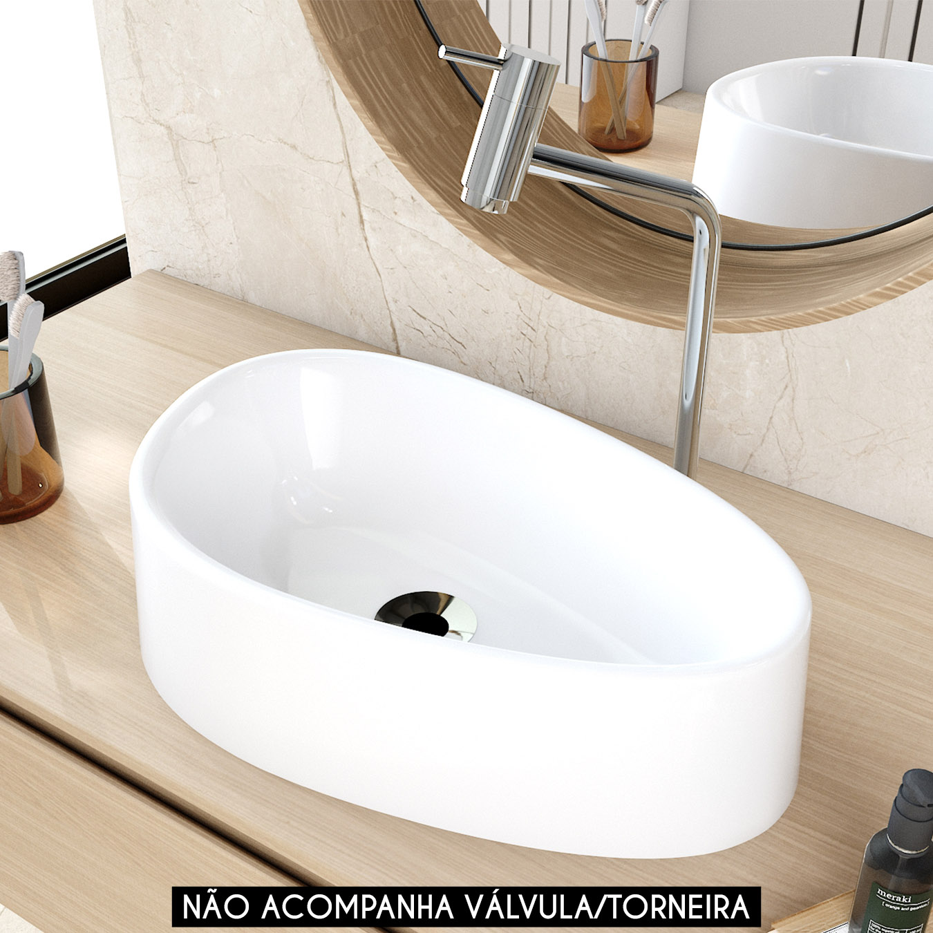 Cuba Pia Para Banheiro Gota 43cm Maitê C08 Branco - Mpozenato