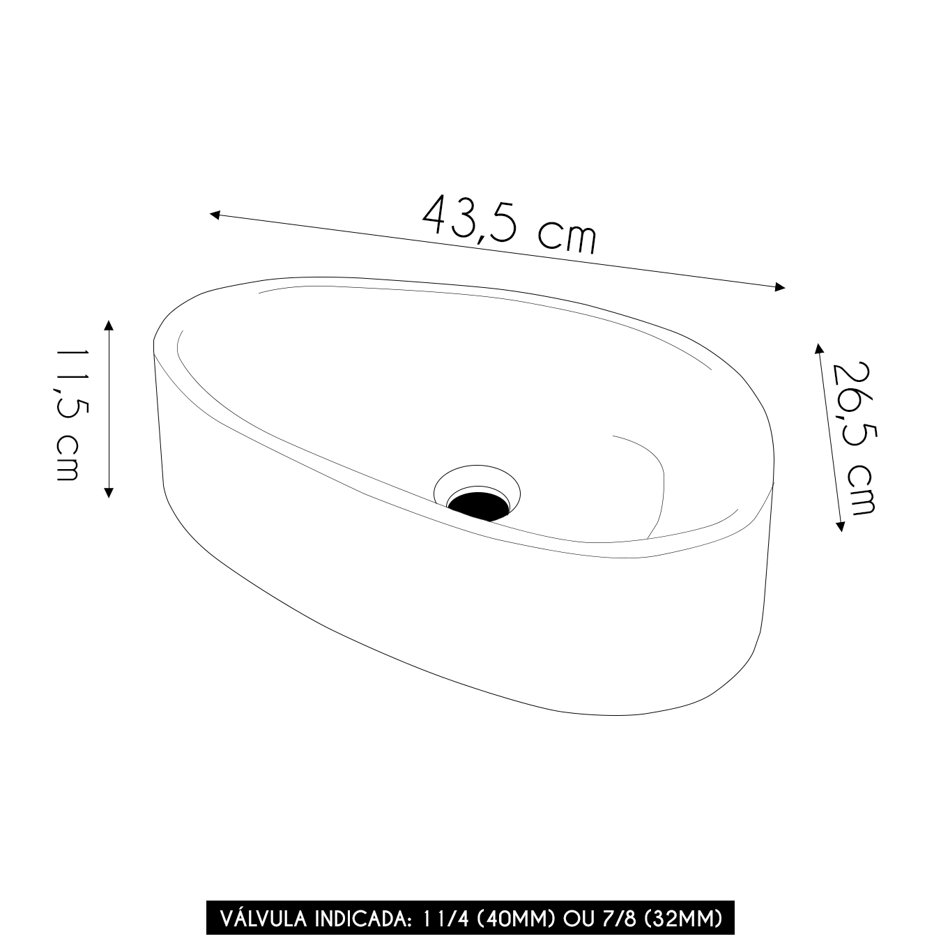 Cuba Pia Para Banheiro Gota 43cm Maitê C08 Branco - Mpozenato