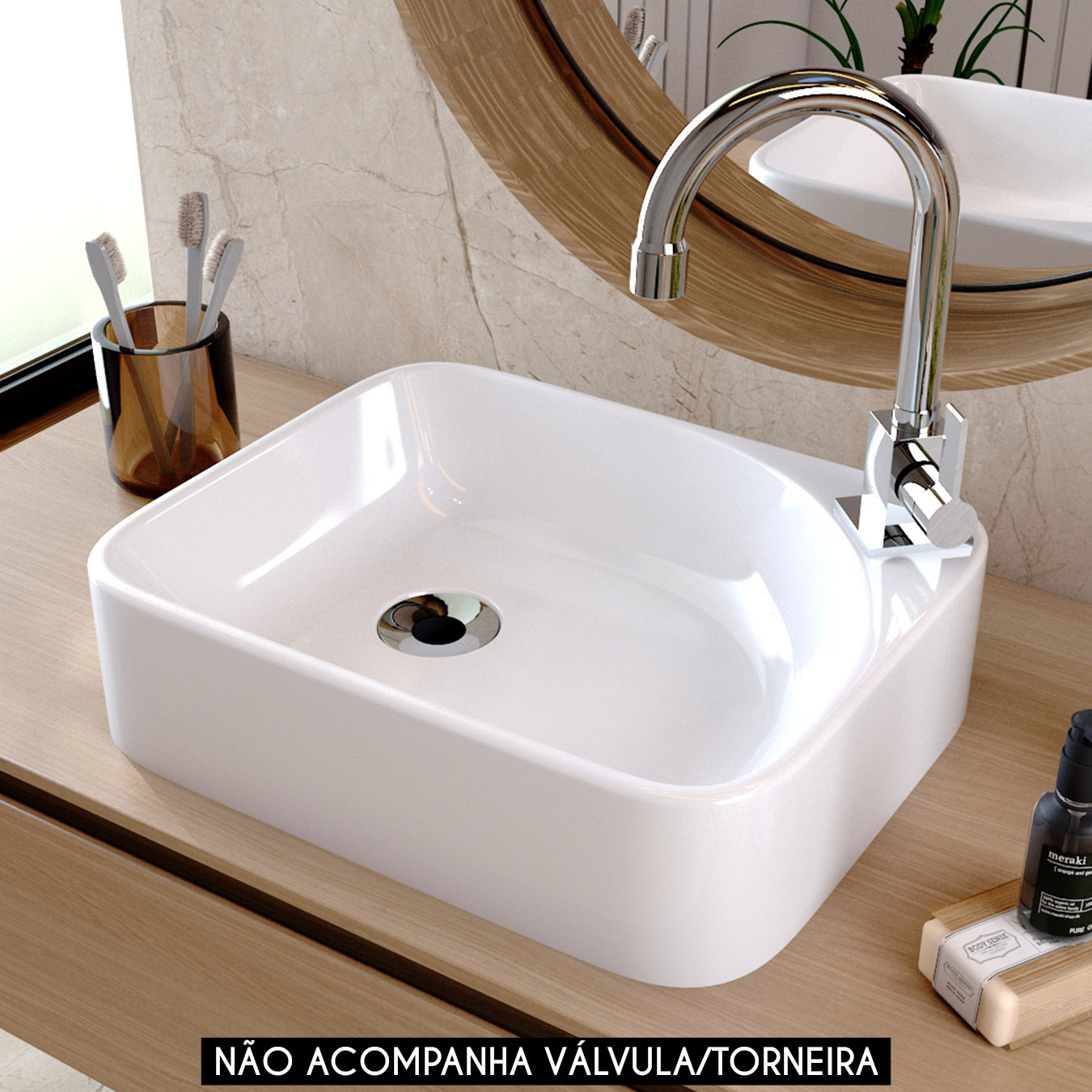 Cuba Pia Para Banheiro Retangular 36cm Jasmin C08 Branco - Mpozenato