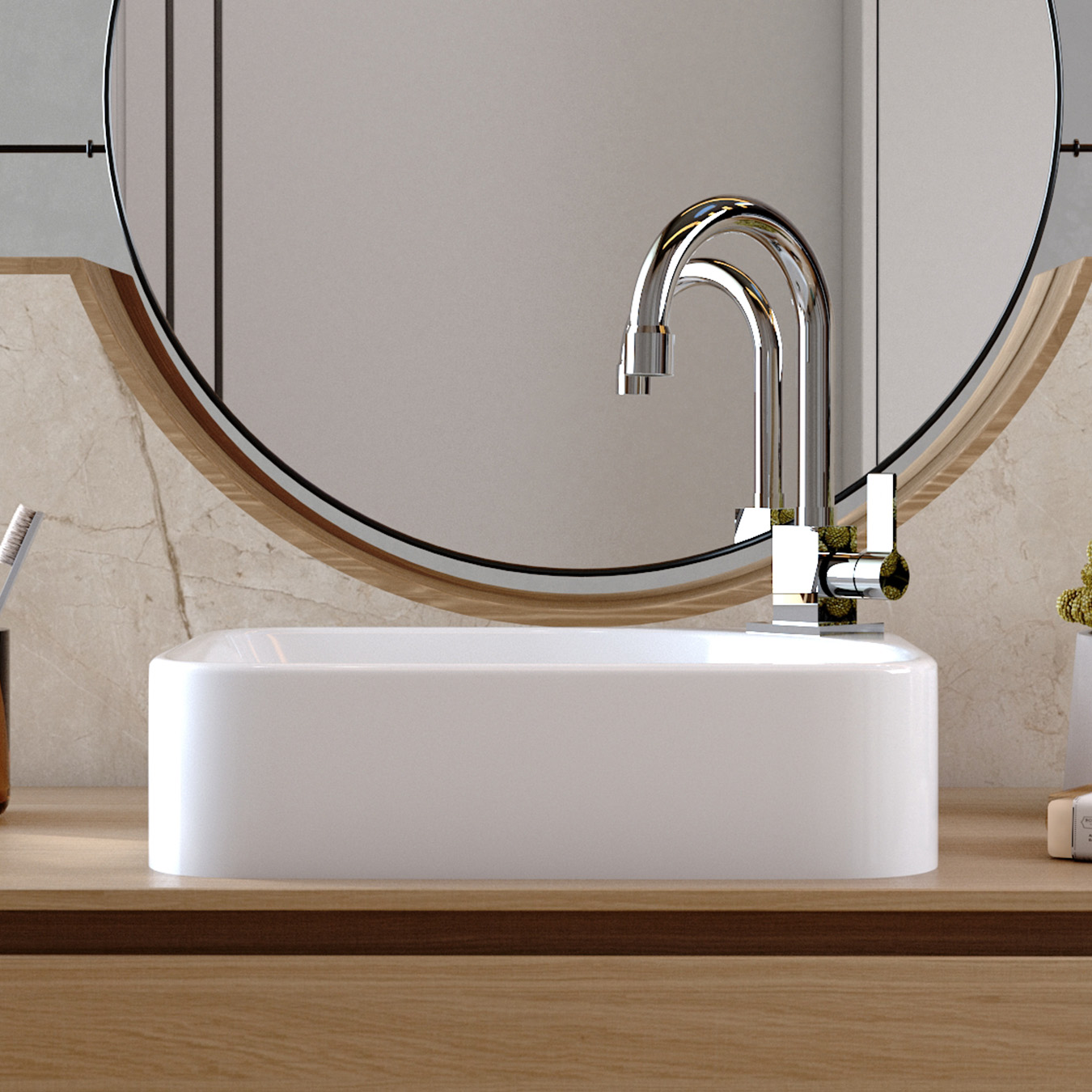 Cuba Pia Para Banheiro Retangular 36cm Jasmin C08 Branco - Mpozenato