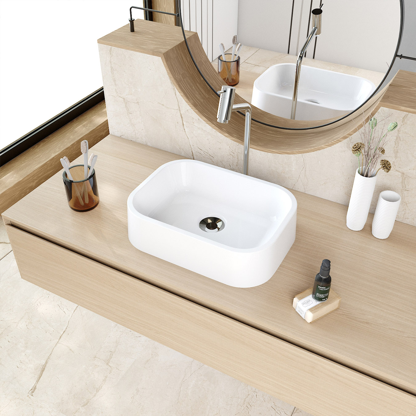 Cuba Pia Para Banheiro Retangular 38cm Dalila C08 Branco - Mpozenato