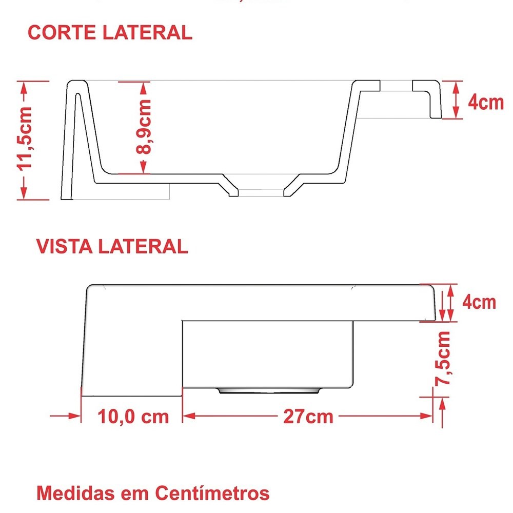 Cuba Pia Semi Encaixe para Banheiro Quadrada Kuad 395 C08 Branco - Mpozenato