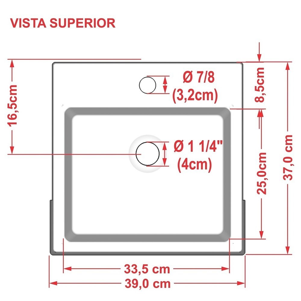 Cuba Pia Semi Encaixe para Banheiro Quadrada Kuad 395 C08 Rosa - Mpozenato