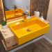 Cuba Pia Semi Encaixe para Banheiro Retangular 54cm XRT C08 Amarelo - Mpozenato