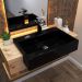 Cuba Pia Semi Encaixe para Banheiro Retangular 54cm XRT C08 Preto - Mpozenato