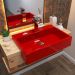 Cuba Pia Semi Encaixe para Banheiro Retangular 54cm XRT C08 Vermelho - Mpozenato