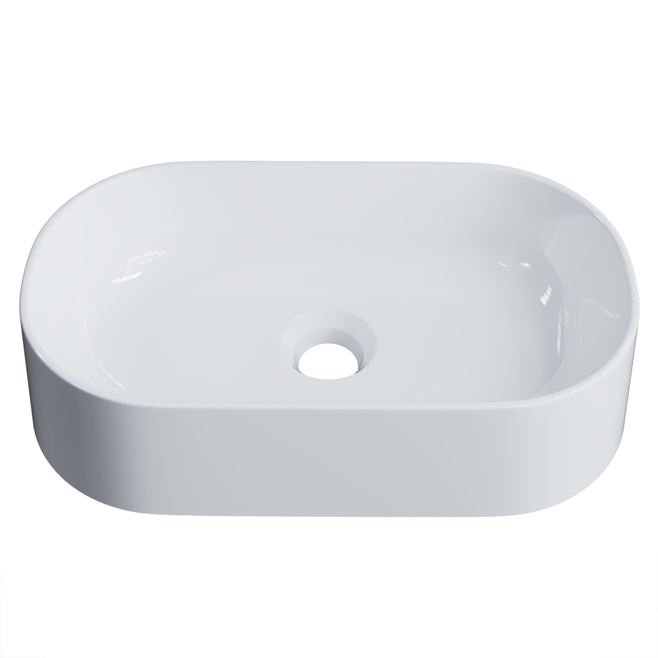 Cuba Pia de Apoio Para Banheiro Oval 43cm Hera C08 Branco - Mpozenato