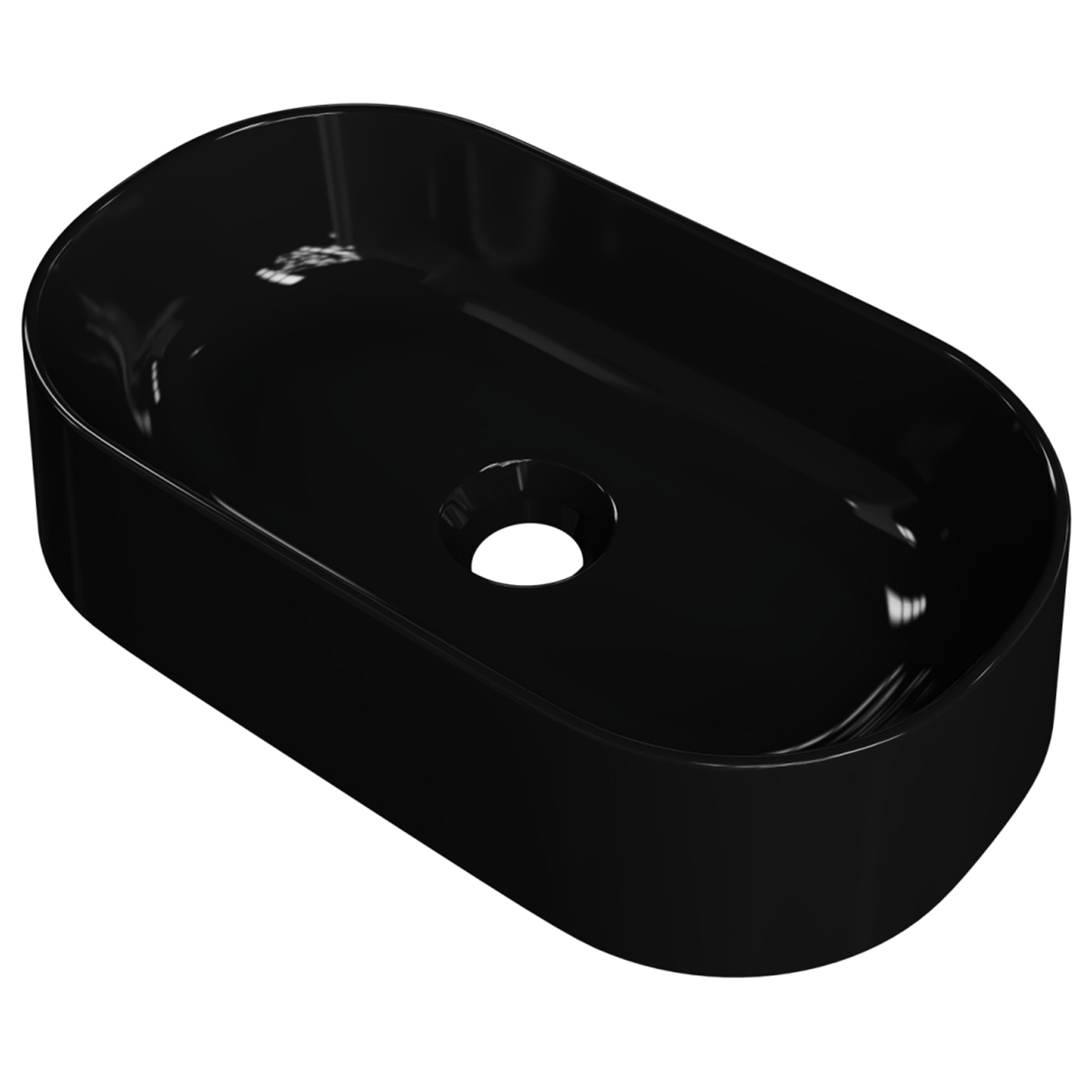 Cuba Pia de Apoio Para Banheiro Oval 43cm Hera C08 Preto - Mpozenato