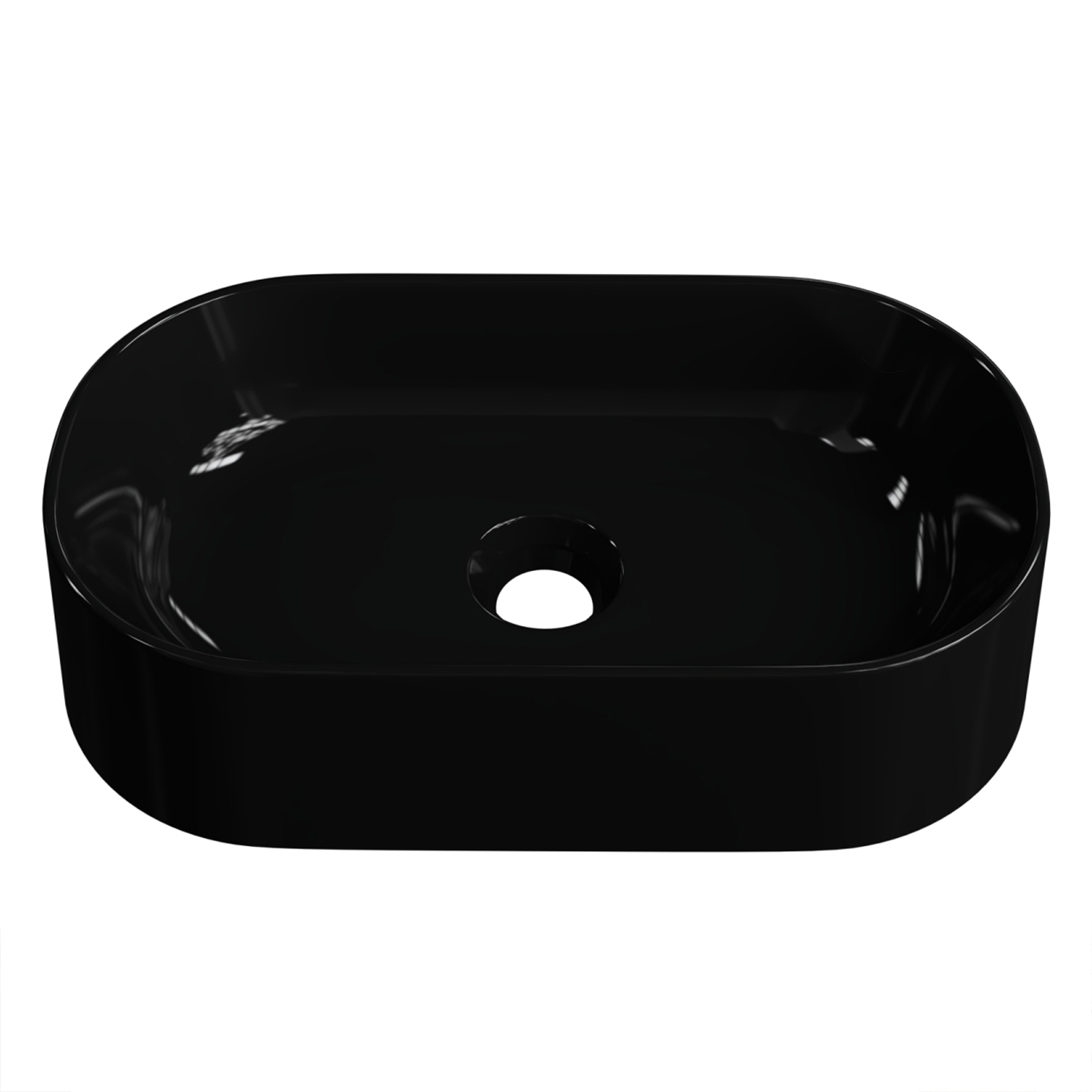 Cuba Pia de Apoio Para Banheiro Oval 43cm Hera C08 Preto - Mpozenato
