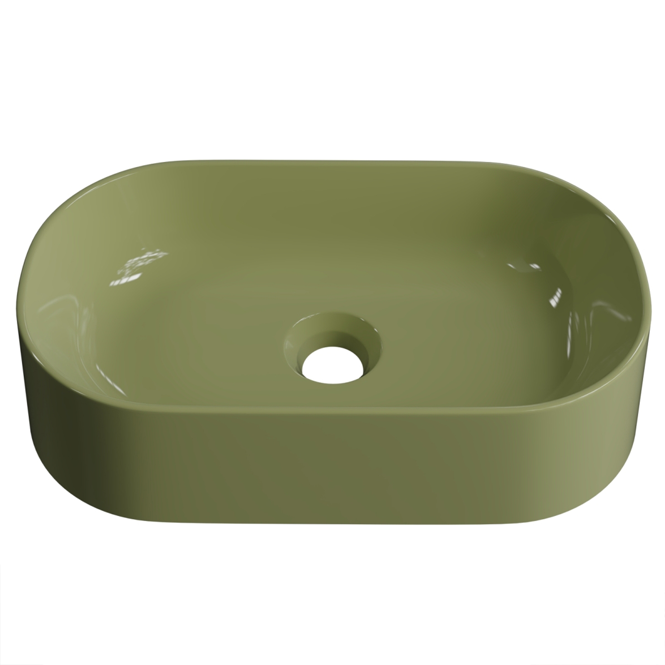 Cuba Pia de Apoio Para Banheiro Oval 43cm Hera C08 Verde - Mpozenato