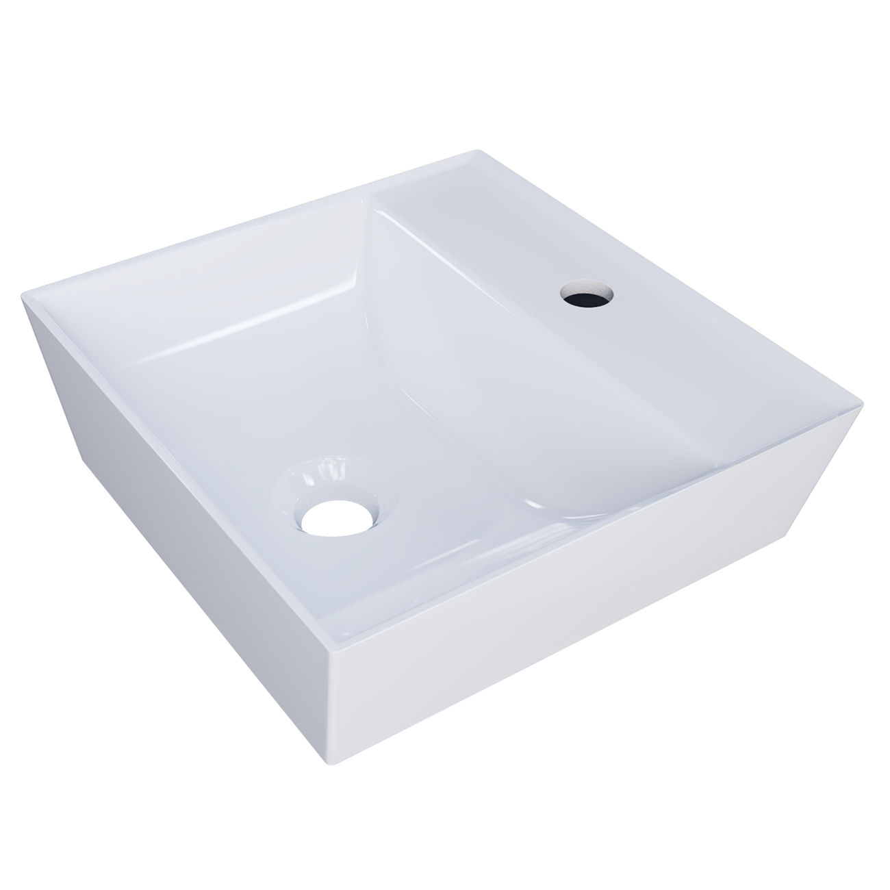 Cuba Pia de Apoio Para Banheiro Quadrada 33cm Aya C08 Branco - Mpozenato