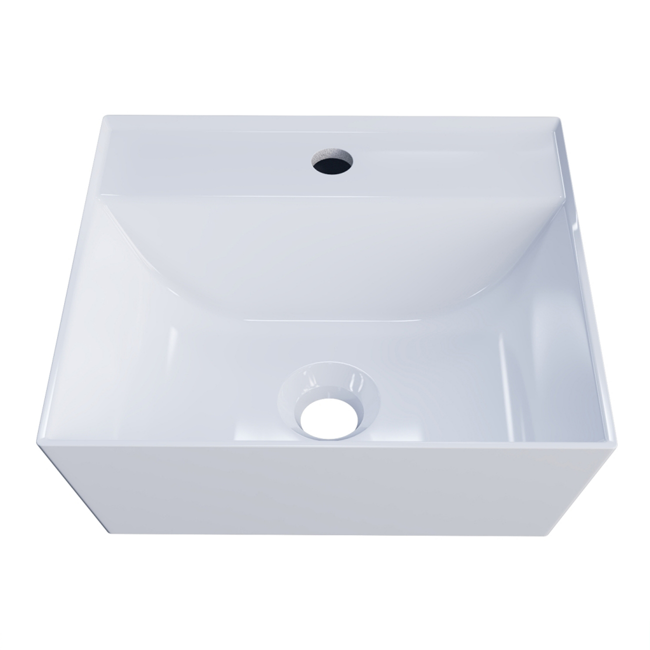 Cuba Pia de Apoio Para Banheiro Quadrada 33cm Aya C08 Branco - Mpozenato