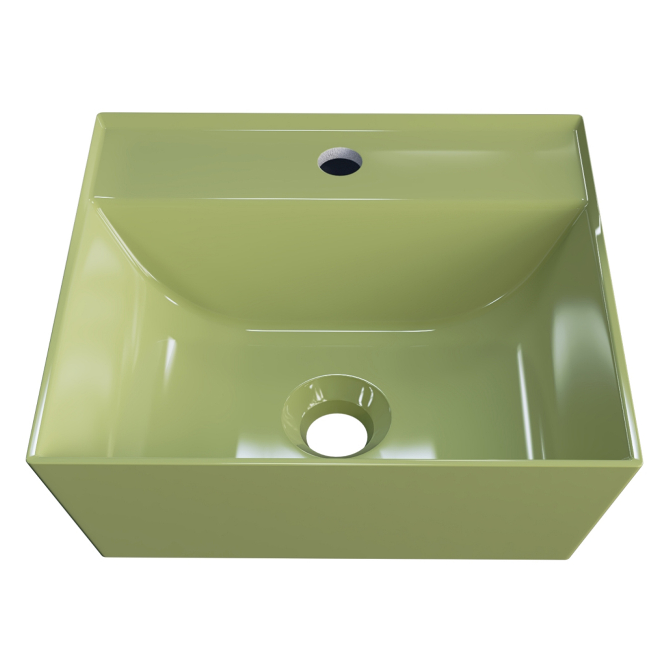 Cuba Pia de Apoio Para Banheiro Quadrada 33cm Aya C08 Verde - Mpozenato