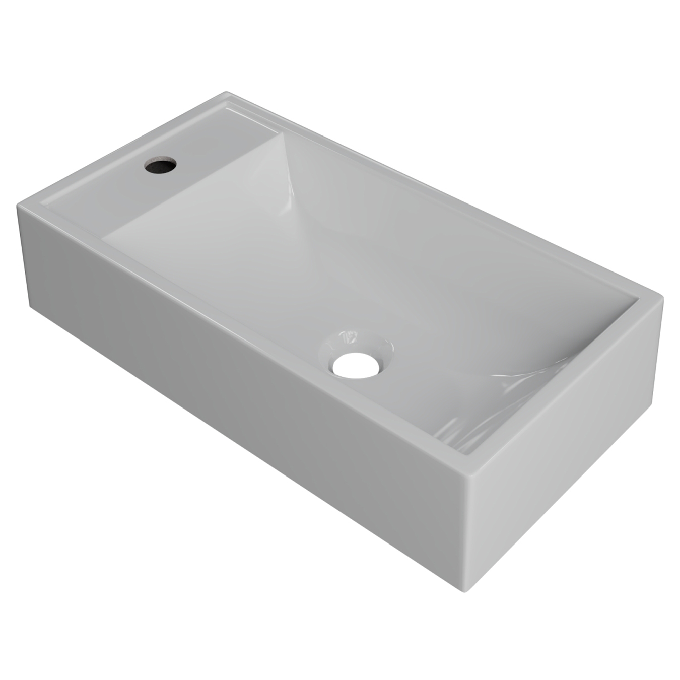 Cuba Pia de Apoio Para Banheiro Retangular 54cm Alva C08 Branco - Mpozenato