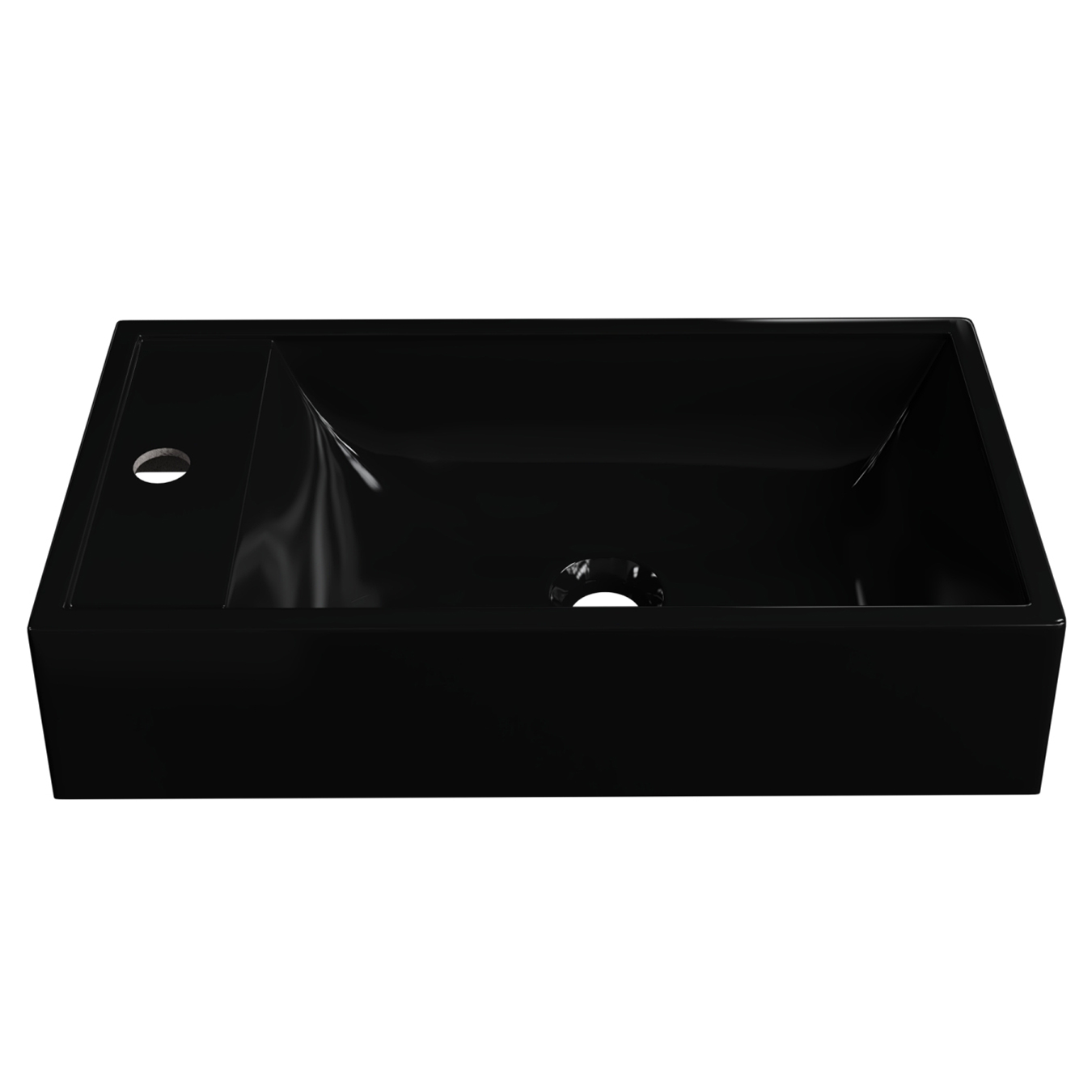 Cuba Pia de Apoio Para Banheiro Retangular 54cm Alva C08 Preto - Mpozenato