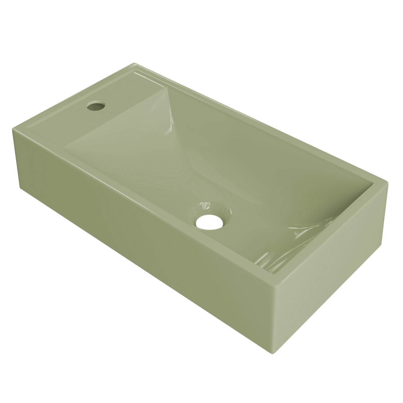 Cuba Pia de Apoio Para Banheiro Retangular 54cm Alva C08 Verde - Mpozenato